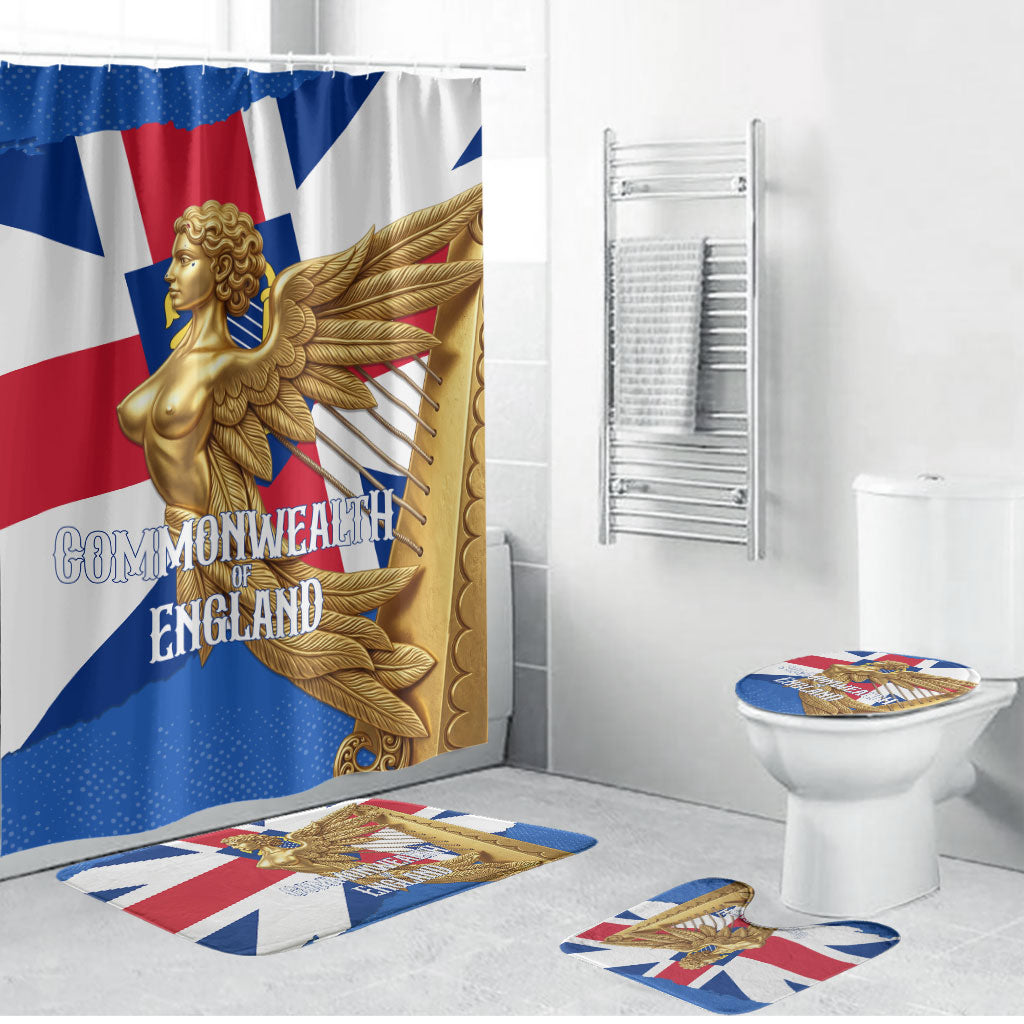 Commonwealth Of England Flag Golden Angel Bathroom Set Historical British Heritage Winged Figure