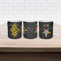 OES Order Of The Eastern Star Ceramic Mug Five Pointed Star Emblem On Black Marble Texture