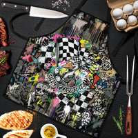 Silly Goose Team Racing Apron Colorful Street Graffiti Checkered Flag