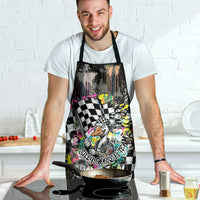 Silly Goose Team Racing Apron Colorful Street Graffiti Checkered Flag