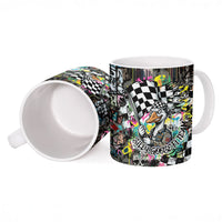 Silly Goose Team Racing Ceramic Mug Colorful Street Graffiti Checkered Flag