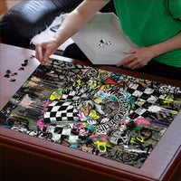 Silly Goose Team Racing Puzzle Colorful Street Graffiti Checkered Flag