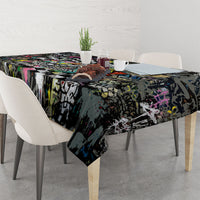 Silly Goose Team Racing Tablecloth Colorful Street Graffiti Checkered Flag