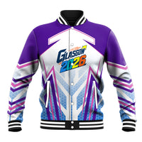 Glasgow 2026 Baseball Jacket Scotland Dynamic Geometric Athlete Graphic Art