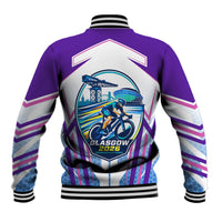 Glasgow 2026 Baseball Jacket Scotland Dynamic Geometric Athlete Graphic Art