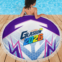 Glasgow 2026 Beach Blanket Scotland Dynamic Geometric Athlete Graphic Art