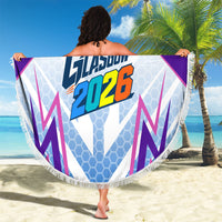 Glasgow 2026 Beach Blanket Scotland Dynamic Geometric Athlete Graphic Art