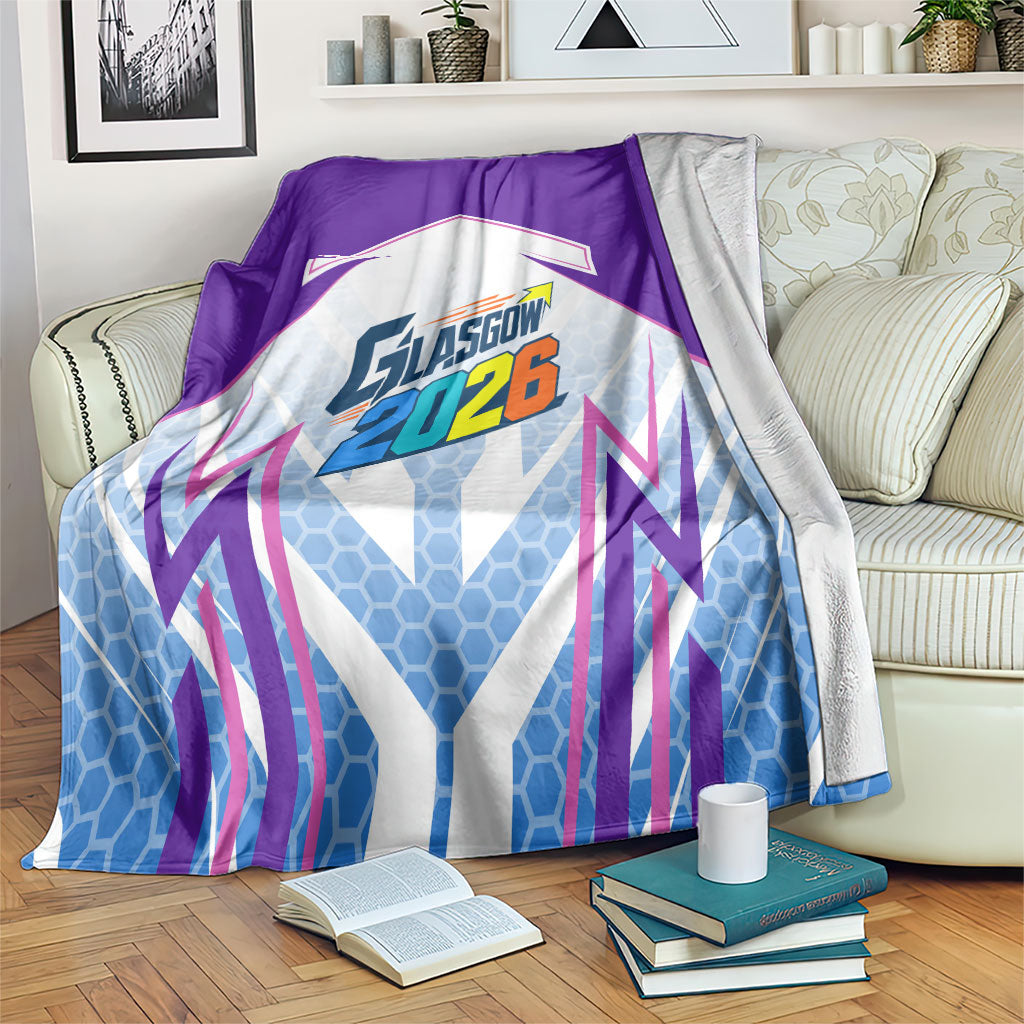 Glasgow 2026 Blanket Scotland Dynamic Geometric Athlete Graphic Art