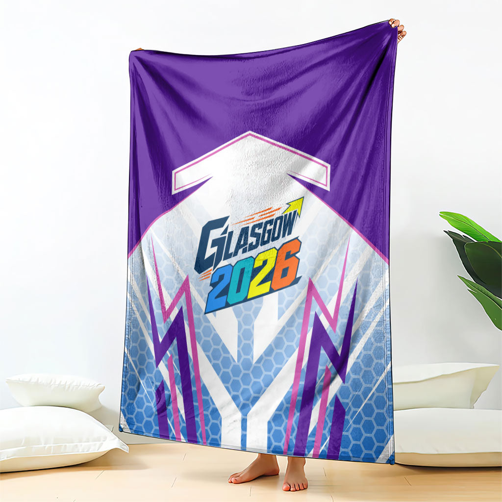 Glasgow 2026 Blanket Scotland Dynamic Geometric Athlete Graphic Art