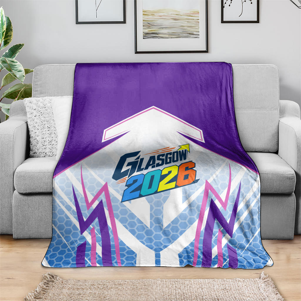 Glasgow 2026 Blanket Scotland Dynamic Geometric Athlete Graphic Art