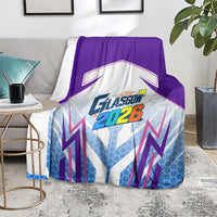 Glasgow 2026 Blanket Scotland Dynamic Geometric Athlete Graphic Art