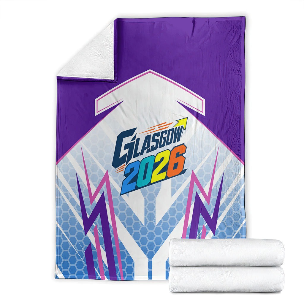 Glasgow 2026 Blanket Scotland Dynamic Geometric Athlete Graphic Art