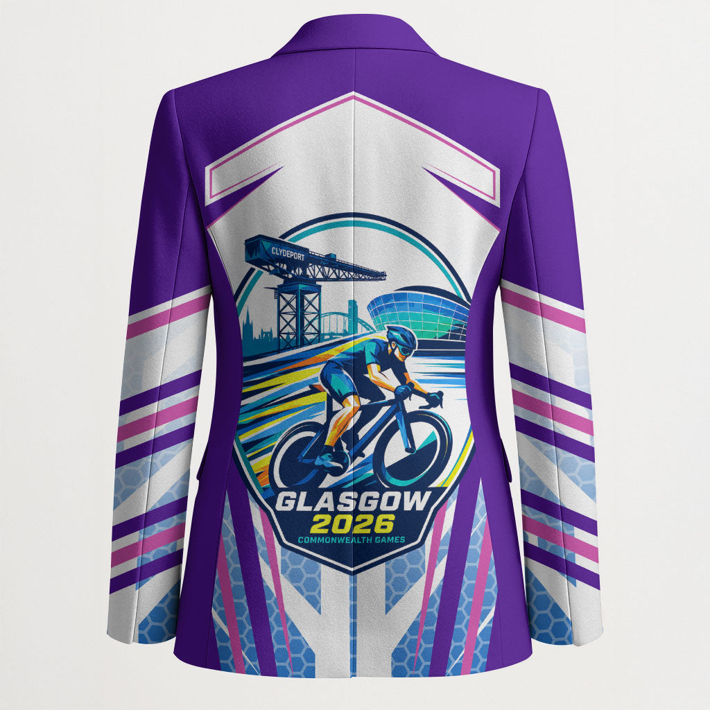 Glasgow 2026 Blazer Scotland Dynamic Geometric Athlete Graphic Art