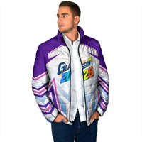 Glasgow 2026 Padded Jacket Scotland Dynamic Geometric Athlete Graphic Art