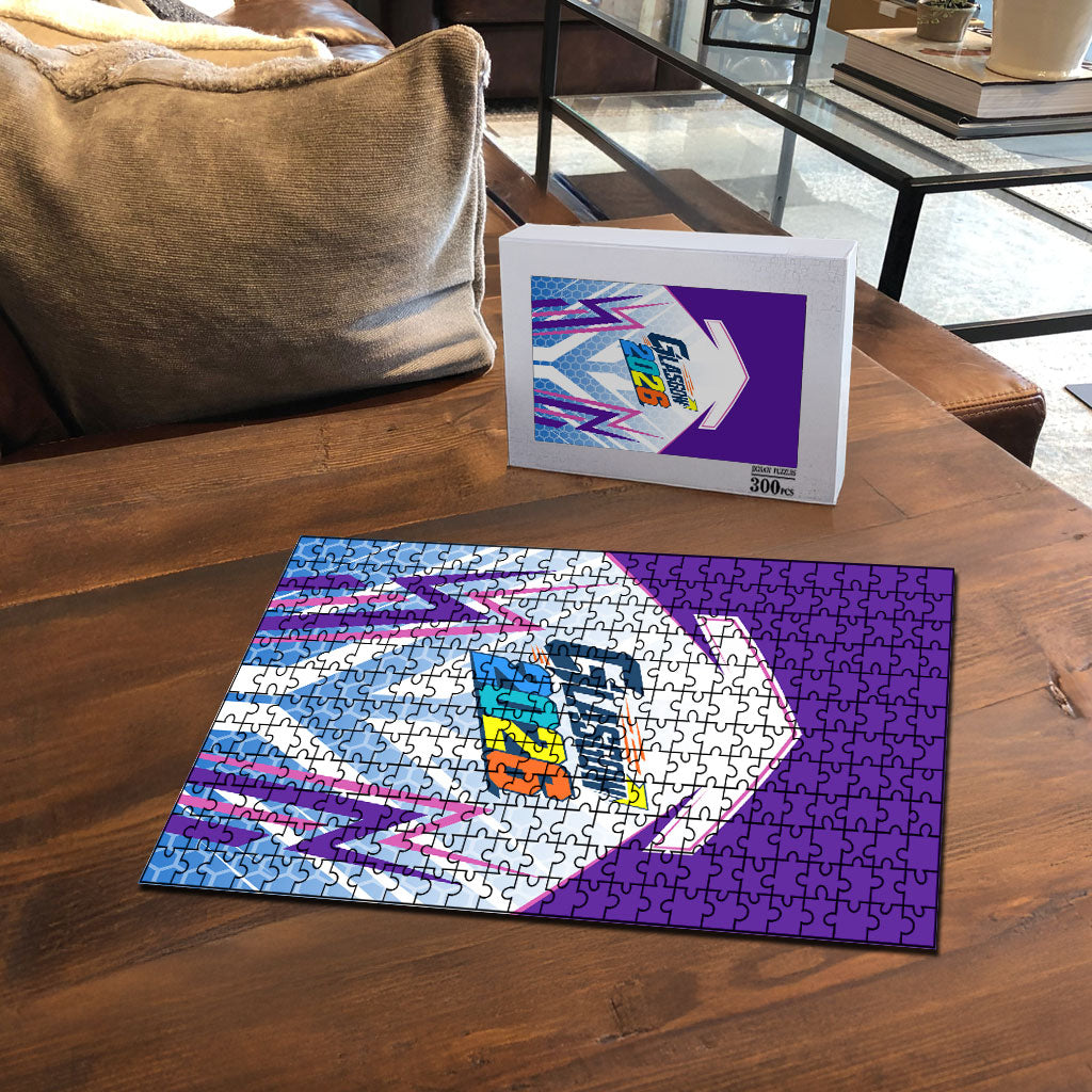 Glasgow 2026 Puzzle Scotland Dynamic Geometric Athlete Graphic Art