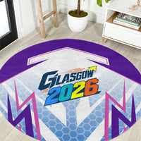 Glasgow 2026 Round Carpet Scotland Dynamic Geometric Athlete Graphic Art
