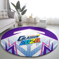 Glasgow 2026 Round Carpet Scotland Dynamic Geometric Athlete Graphic Art
