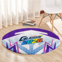 Glasgow 2026 Round Carpet Scotland Dynamic Geometric Athlete Graphic Art