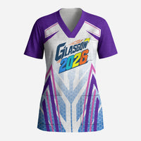 Glasgow 2026 Scrub Top Scotland Dynamic Geometric Athlete Graphic Art