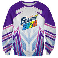 Glasgow 2026 Sweatshirt Scotland Dynamic Geometric Athlete Graphic Art