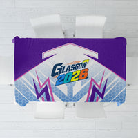 Glasgow 2026 Tablecloth Scotland Dynamic Geometric Athlete Graphic Art