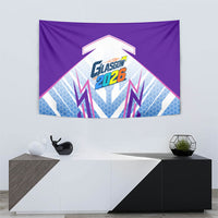 Glasgow 2026 Tapestry Scotland Dynamic Geometric Athlete Graphic Art