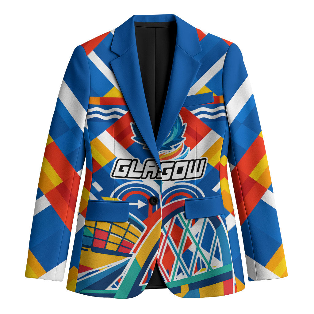 Glasgow 2026 Scotland Blazer Thistle Vibrant Tartan Cartoon Character
