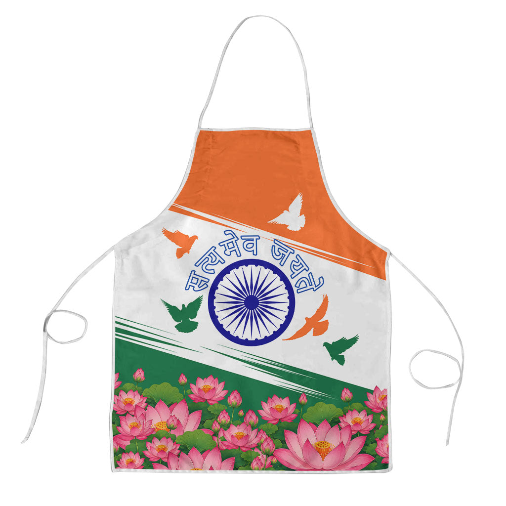 India Flag Apron Jet Flypast Ashoka Chakra Lotus Vibrant Patriotic Tricolor