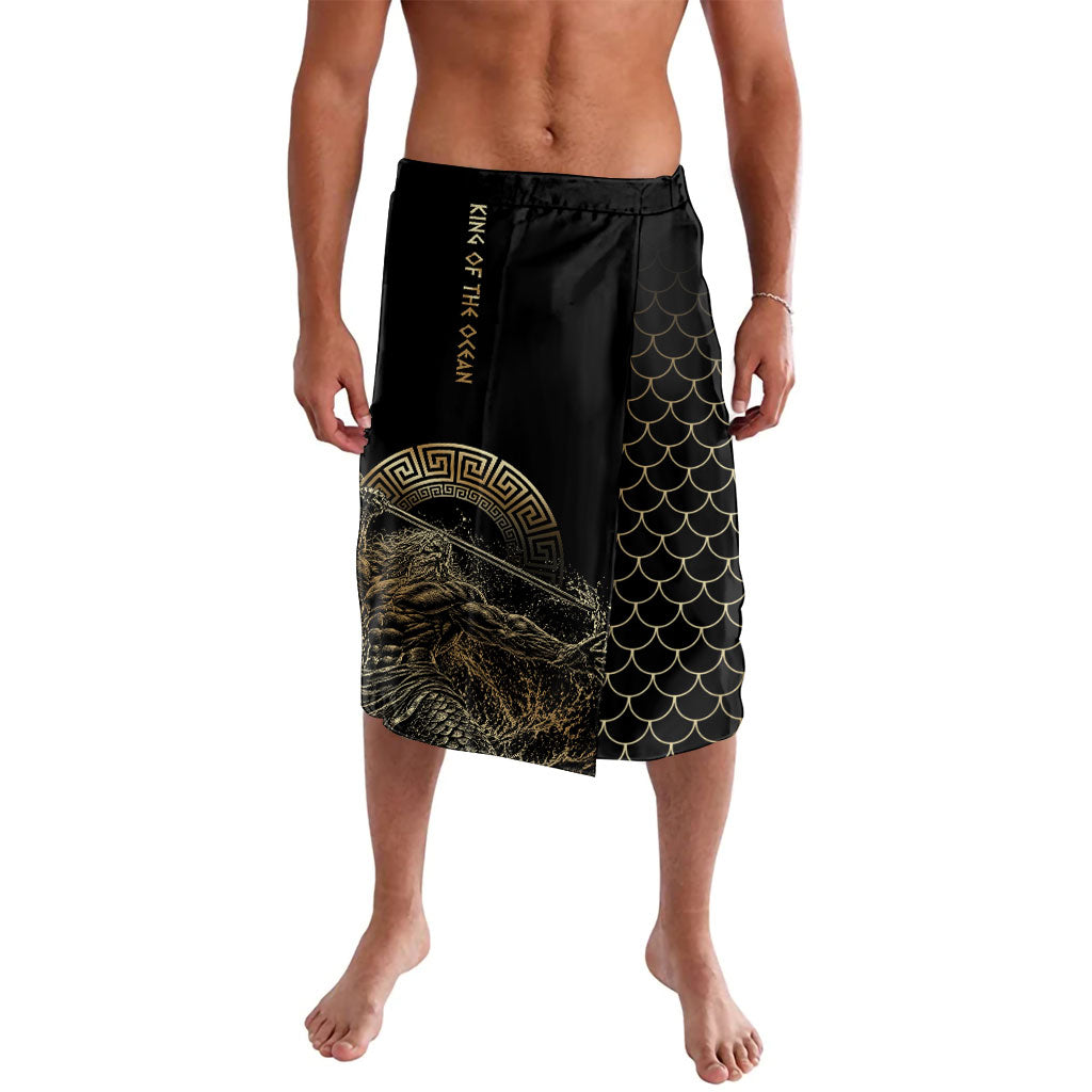 Poseidon King Of The Ocean Lavalava Ancient Greek Mythology Golden Line Art