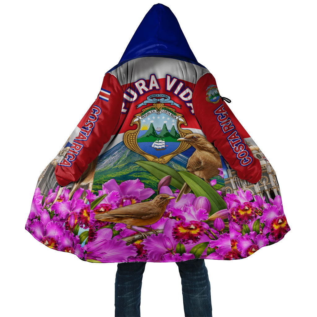 Costa Rica Pura Vida White Tailed Deer And Basilica Cloak Patriotic National Symbols Guaria Morada Flag Art