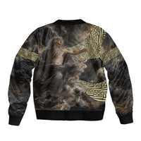 Greek God Of Chaos Bomber Jacket Cosmic Nebula Classical Art Greek Key Pattern