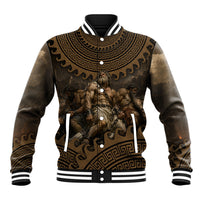Greek Mythology Tartarus Baseball Jacket Chained Titans Classical Art Greek Key Pattern