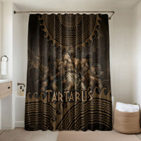 Greek Mythology Tartarus Bathroom Set Chained Titans Classical Art Greek Key Pattern