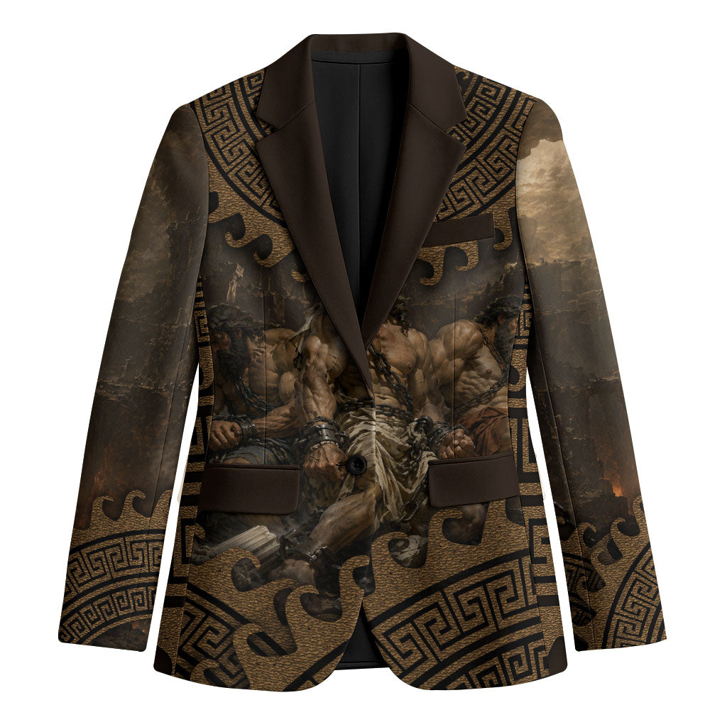 Greek Mythology Tartarus Blazer Chained Titans Classical Art Greek Key Pattern
