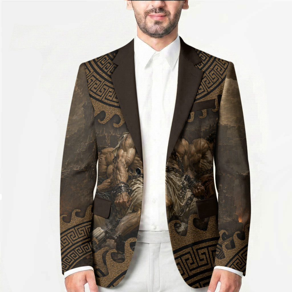 Greek Mythology Tartarus Blazer Chained Titans Classical Art Greek Key Pattern