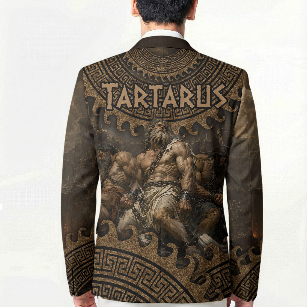 Greek Mythology Tartarus Blazer Chained Titans Classical Art Greek Key Pattern