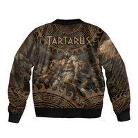 Greek Mythology Tartarus Bomber Jacket Chained Titans Classical Art Greek Key Pattern