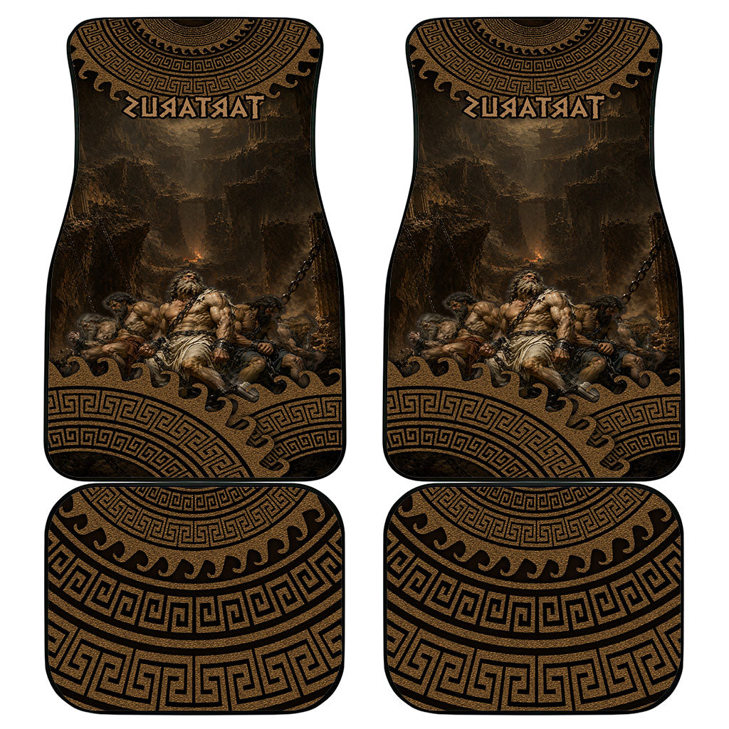 Greek Mythology Tartarus Car Mats Chained Titans Classical Art Greek Key Pattern