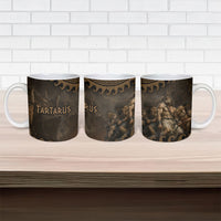 Greek Mythology Tartarus Ceramic Mug Chained Titans Classical Art Greek Key Pattern