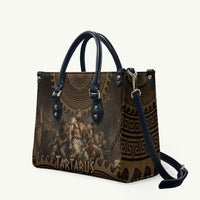 Greek Mythology Tartarus Leather Bag Chained Titans Classical Art Greek Key Pattern