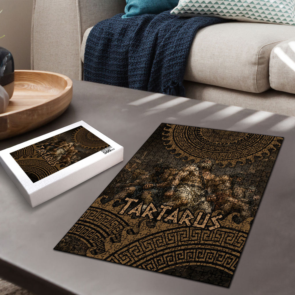 Greek Mythology Tartarus Puzzle Chained Titans Classical Art Greek Key Pattern