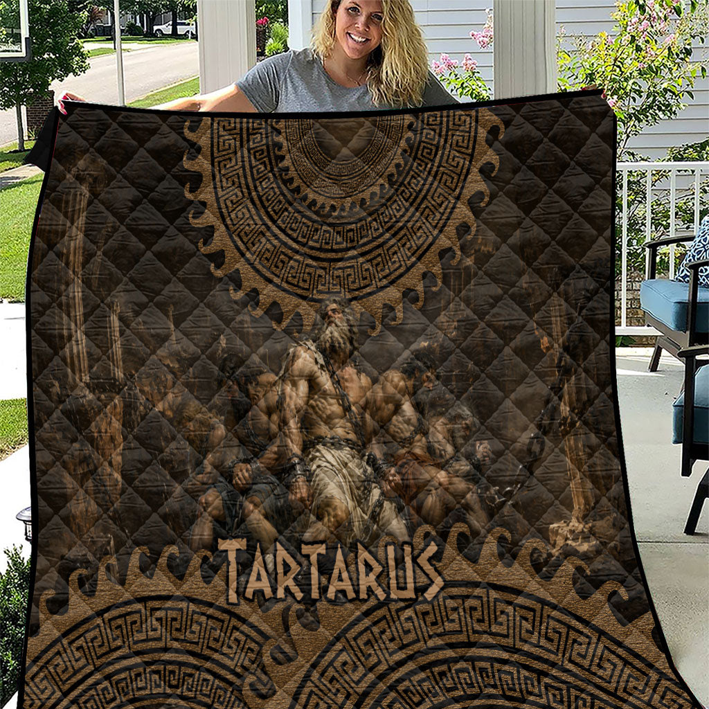 Greek Mythology Tartarus Quilt Chained Titans Classical Art Greek Key Pattern
