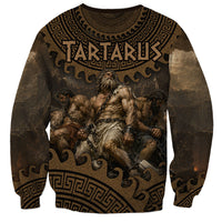 Greek Mythology Tartarus Sweatshirt Chained Titans Classical Art Greek Key Pattern