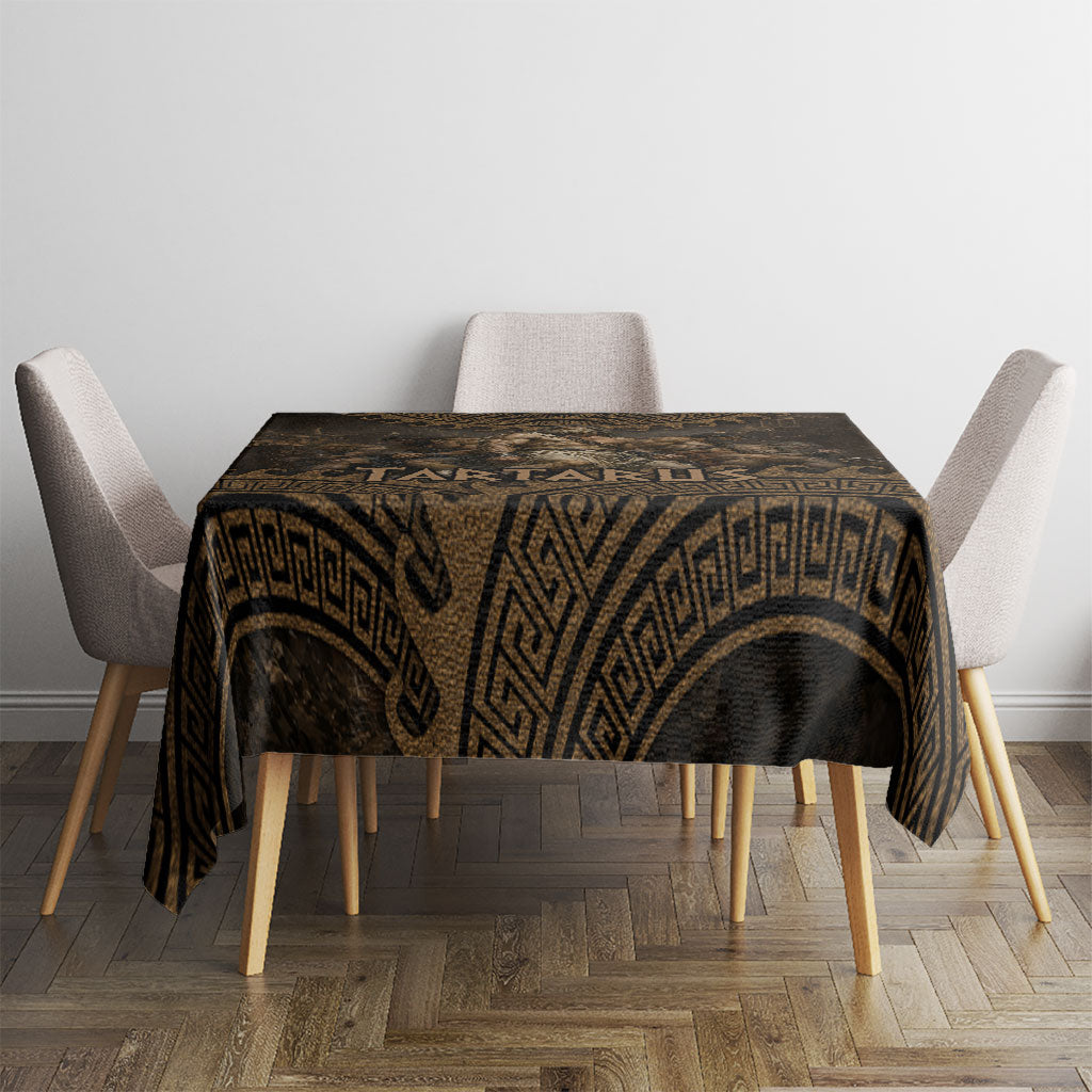 Greek Mythology Tartarus Tablecloth Chained Titans Classical Art Greek Key Pattern