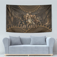 Greek Mythology Tartarus Tapestry Chained Titans Classical Art Greek Key Pattern