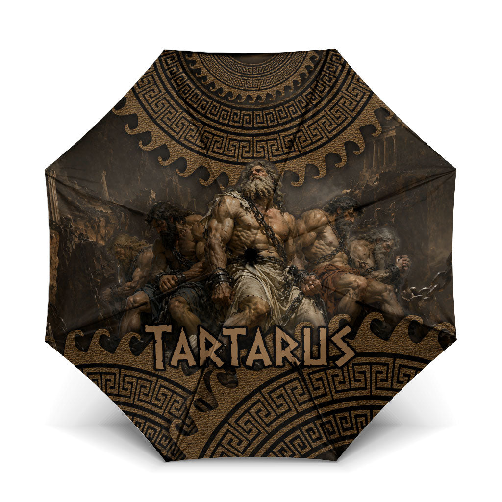 Greek Mythology Tartarus Umbrella Chained Titans Classical Art Greek Key Pattern