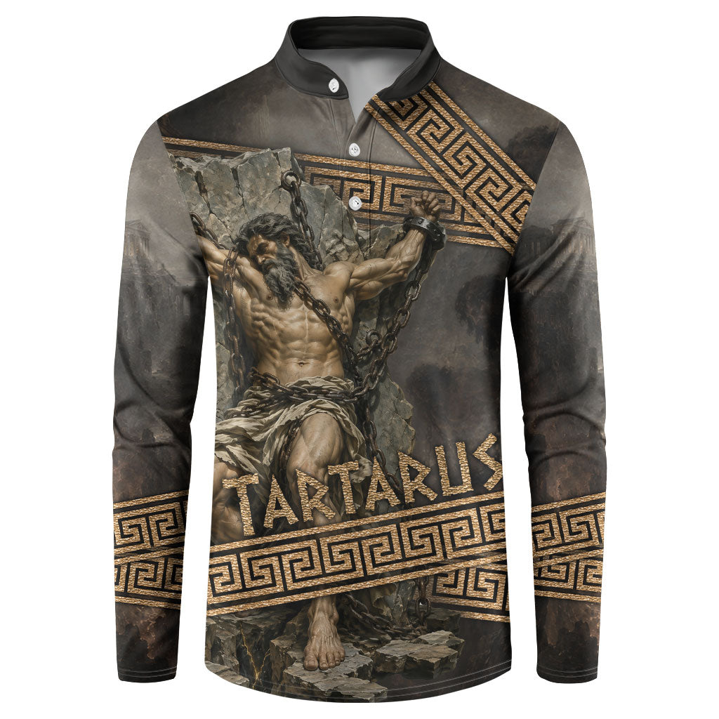 Tartarus Greek Mythology Button Sweatshirt Chained Titan Classical Art