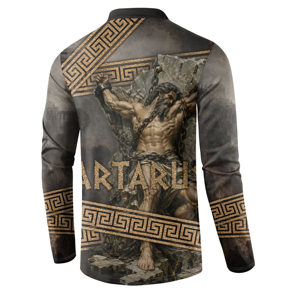 Tartarus Greek Mythology Button Sweatshirt Chained Titan Classical Art