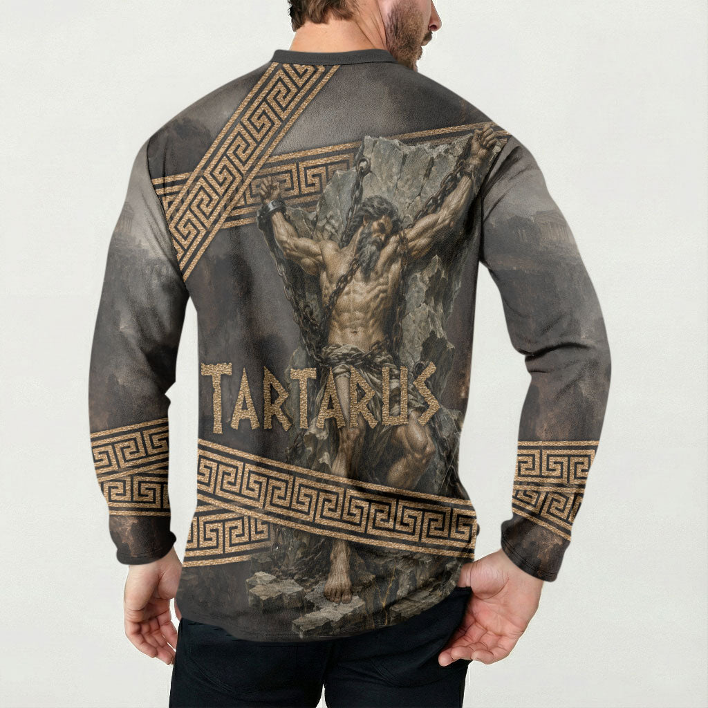 Tartarus Greek Mythology Button Sweatshirt Chained Titan Classical Art