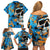 Grafity Skull Family Matching Off Shoulder Short Dress and Hawaiian Shirt Street Style Skull Colorful Abstract Art - Wonder Print Shop